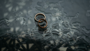 Two bronze-colored rings