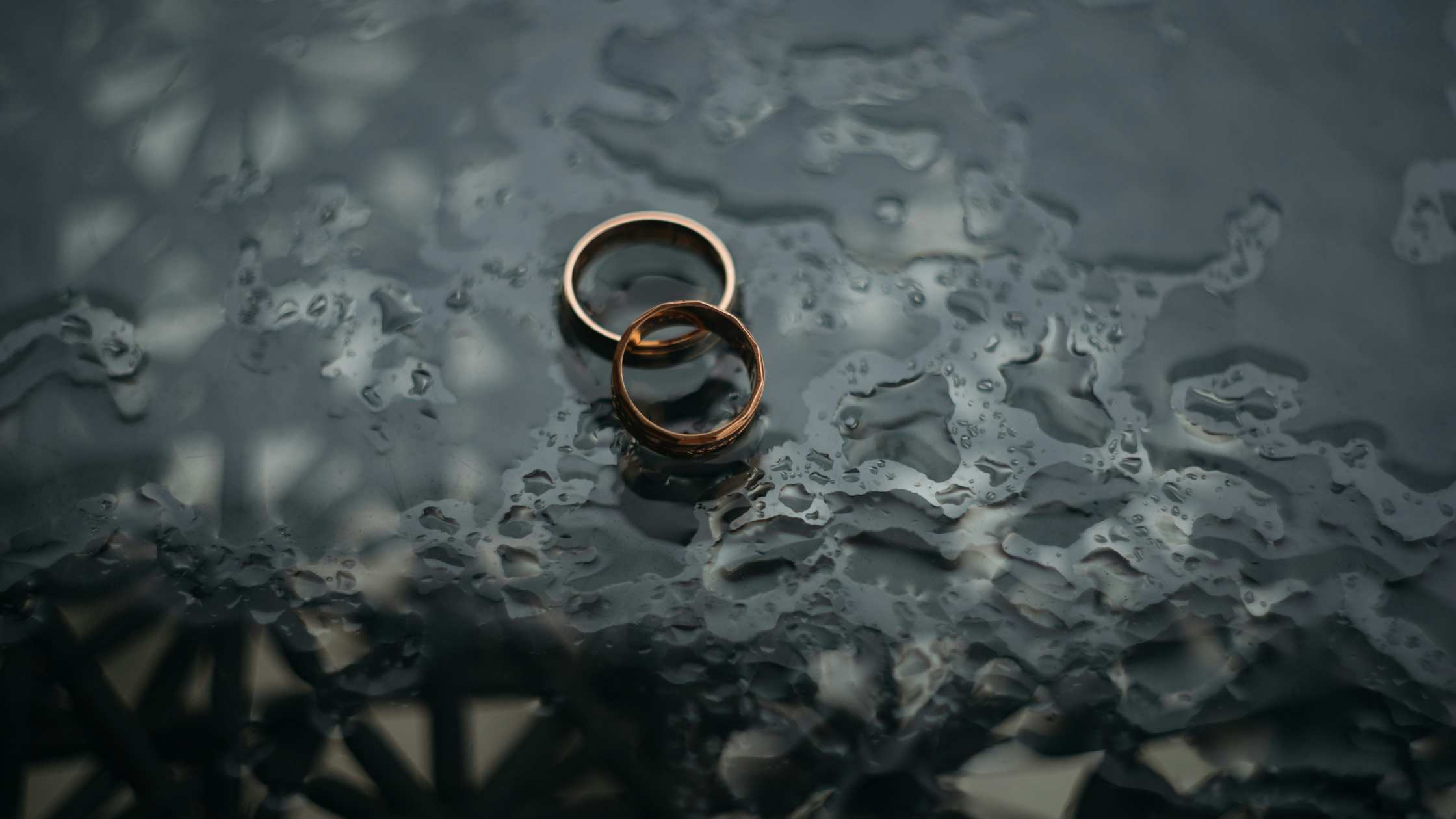 Two bronze-colored rings
