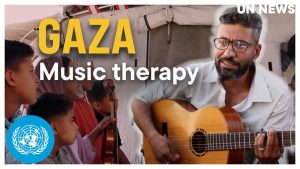 In Gaza, professor Muin Abu Amsha turns the sound of war into music—helping children heal through song and courage in the face of trauma.