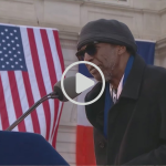 Screenshot of a YouTube video titled " Cave Canem Co-founder Cornelius Eady Delivers Powerful Poem at Zohran Mamdani's Inauguration."