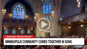 A screengrab of the YouTube video titled Singing Resistance: Minneapolis Community Comes Together in Song.
